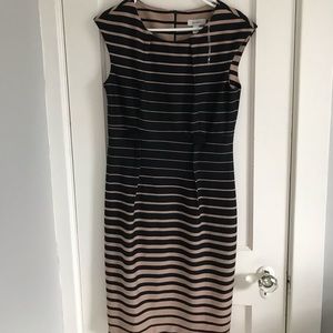 Tan and Black Striped Dress